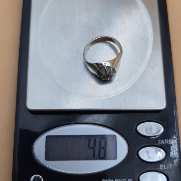 Size 6.5 Sterling Silver 1991 Handmade Unique Shell Band Ring A5375 - Picture 8 of 8